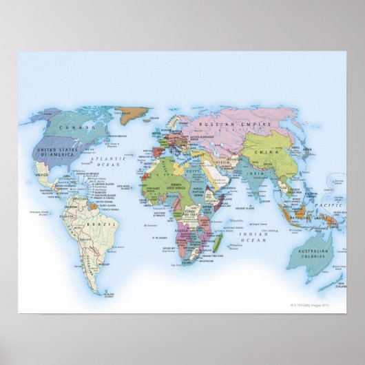 Poster Image numérique du monde en 1900 (Devant)