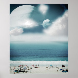 Poster Image photo surréaliste de plage galactique