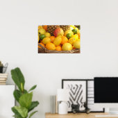 Poster Image rapprochée d'un panier avec des fruits (Bureau à domicile)