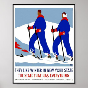 Poster Image rétro vintage de voyage État de New York
