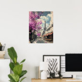 Poster Image romantique de Paris avec la tour Eiffel (Bureau à domicile)