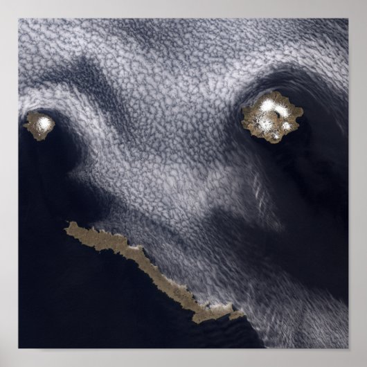 Poster Image satellite de l'île de Semisopochnoi (Devant)