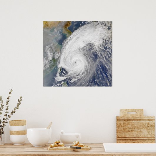 Poster Image satellite d'un typhon (Cuisine)