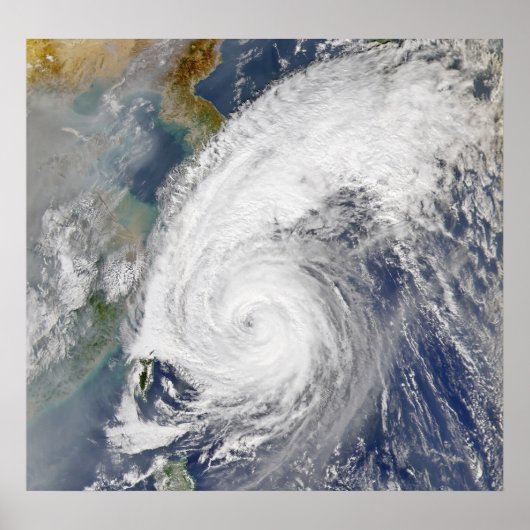 Poster Image satellite d'un typhon (Devant)