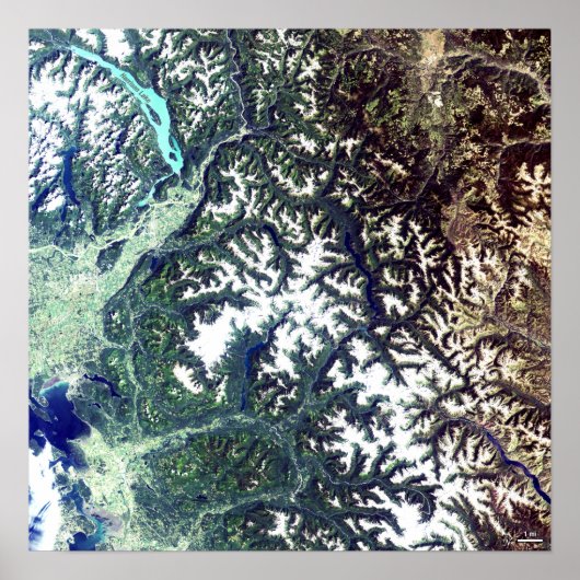 Poster Image satellite Parc national des Cascades du Nord (Devant)