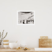 Poster Image ski vintage, Skieurs sur piste (Cuisine)