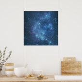 Poster Image spatiale bleue et violette (Cuisine)