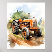Poster Image TRACTOR-Aquarelle (Devant)