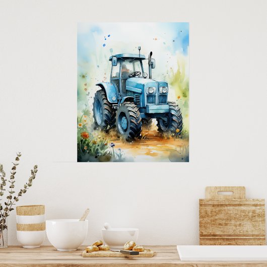 Poster Image TRACTOR-Aquarelle (Cuisine)