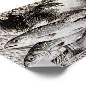 Poster Image Vintage de la pêche à la truite (Coin)