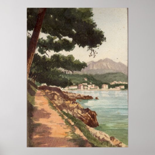 Poster Image vintage de Menton, France imprimer (Devant)