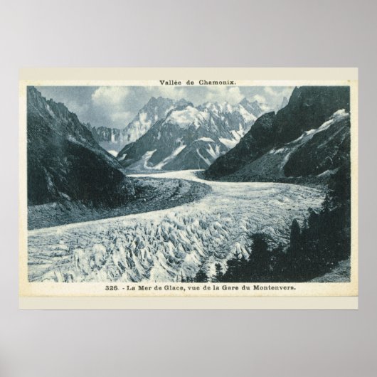 Poster Image vintage, France, Chamonix, Mont Blanc (Devant)