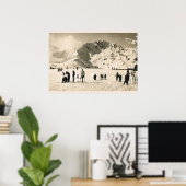 Poster Image vintage, France, Superbagneres, Ski (Bureau à domicile)