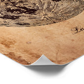 Poster Image vintage Lune Astronomie Antique Papier (Coin)