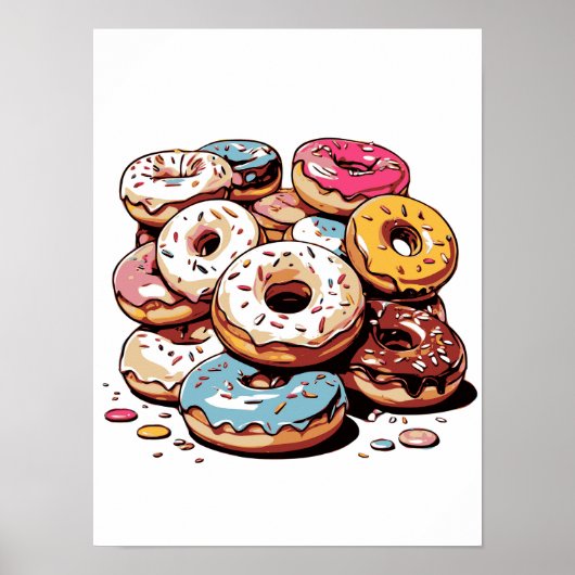Poster Images clipart de donuts transparentes (Devant)