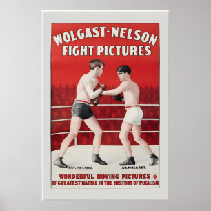 Poster Images de Boxe de 1916 Film de Style Vintage