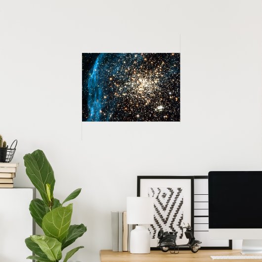 Poster Images Hubble remarquable double cluster (Bureau à domicile)