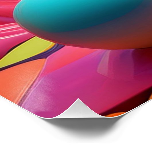 Poster Imaginaire 3D dynamique Abstrait - Art coloré (Coin)