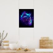 Poster Imaginaire Abstrait Cute Galaxy Space Kitty Chat (Cuisine)