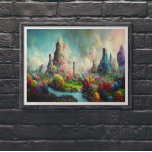 Poster Imaginaire Alien coloré Nature Paysage<br><div class="desc">Beau coloré,  imaginaire alien paysage nature paysage peintre d'art moderne de l'IA art.</div>