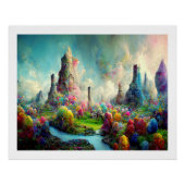 Poster Imaginaire Alien coloré Nature Paysage (Devant)