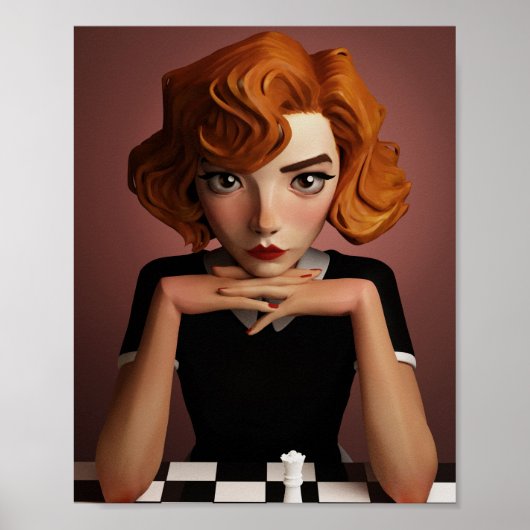 Poster Imaginaire Anime Art jeu d'échecs (Devant)