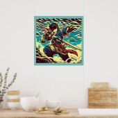 Poster Imaginaire Anime Hero 1 - Bois japonais (Cuisine)