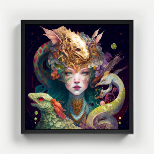 Poster Imaginaire Art Dragon Goddess Queen