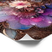 Poster Imaginaire Art Purple Turquoise Aquarelle Bunny Te (Coin)