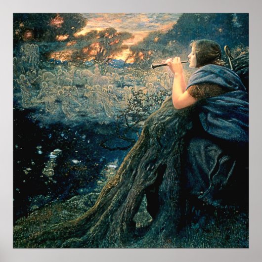 Poster "Imaginaire au crépuscule" d'Edward Robert Hughes (Devant)