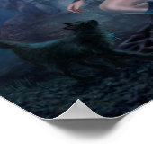 Poster Imaginaire belle femme avec chat noir (Coin)