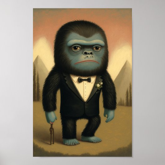 Poster Imaginaire bizarre Bigfoot Sasquatch Guy (Devant)