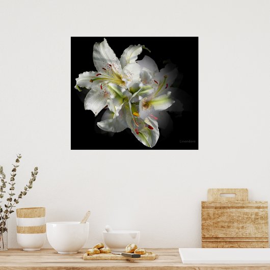 Poster Imaginaire blanc Lily (Cuisine)