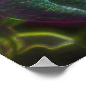 Poster Imaginaire Bleu Abstrait Lady Slipper Flower (Coin)