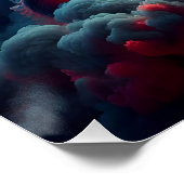 Poster Imaginaire Bleu Rouge Bleu mignon (Coin)