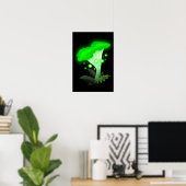 Poster Imaginaire Chanterelle Champignon vert brillant (Bureau à domicile)
