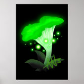 Poster Imaginaire Chanterelle Champignon vert brillant (Devant)