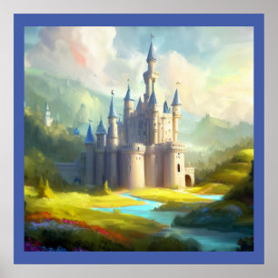 Poster Imaginaire Château Joyeux Paysage 3