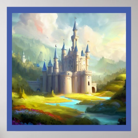 Poster Imaginaire Château Joyeux Paysage 3 (Devant)