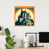 Poster Imaginaire Château médiéval - Décor de bois 3 (Bureau à domicile)