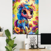 Poster Imaginaire Cheval mignon animal (Bureau à domicile)