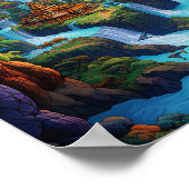 Poster Imaginaire coloré nature paysage (Coin)