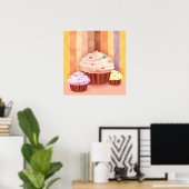 Poster Imaginaire Cupcake Douceurs colorées (Bureau à domicile)
