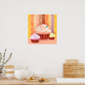 Poster Imaginaire Cupcake Douceurs colorées