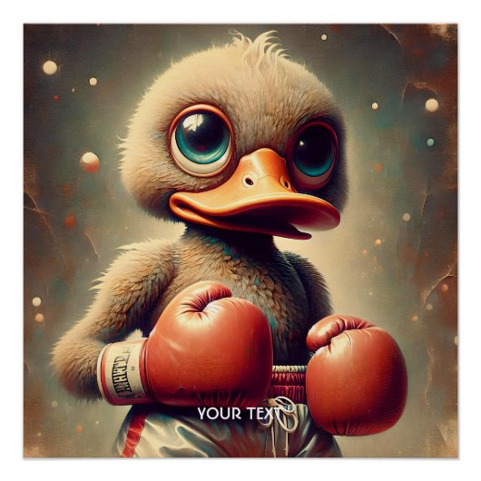 Poster Imaginaire Cute Canard Gants de boxe (Devant)