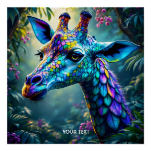 Poster Imaginaire Cute Chameleon Comme Giraffe