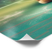 Poster Imaginaire Cute Chat Jouant Au Tennis (Coin)