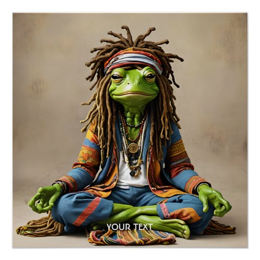 Poster Imaginaire Cute Frog Dreads Méditation (Devant)