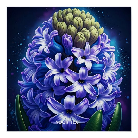 Poster Imaginaire Cute Hyacinth Blue Gouache (Devant)