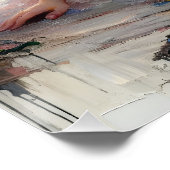 Poster Imaginaire Cute Impasto fille lever de soleil (Coin)